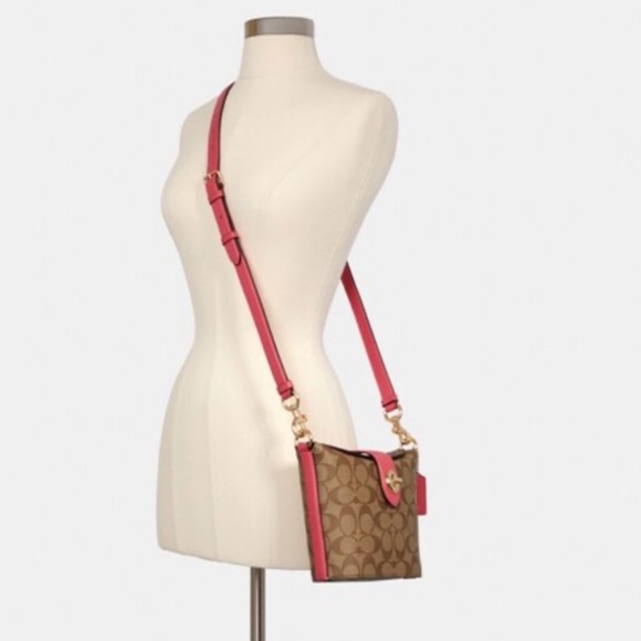 Coach Bags Coach Addie Crossbody In Signature Canvas And Pink